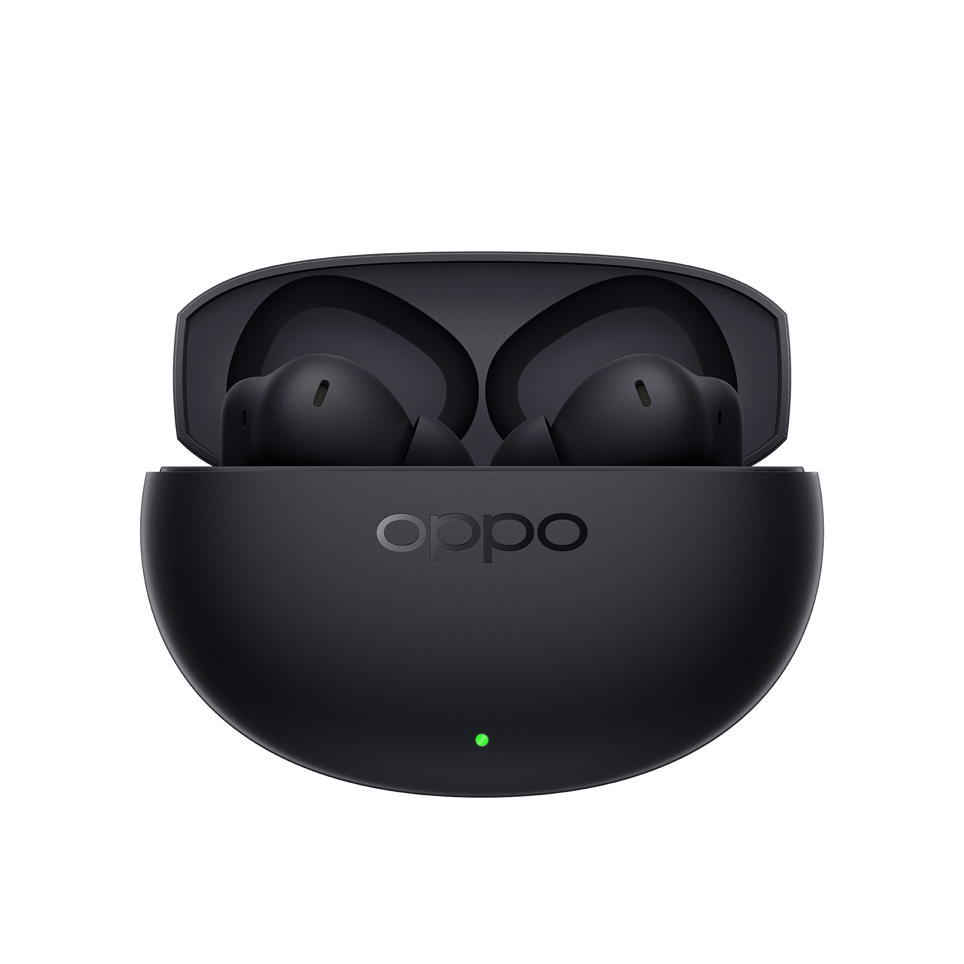 Case and Earbuds_Front View_Midnight Black